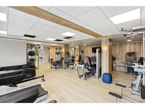 219-255 Les Jardins Park Se, Calgary, AB - Indoor Photo Showing Gym Room