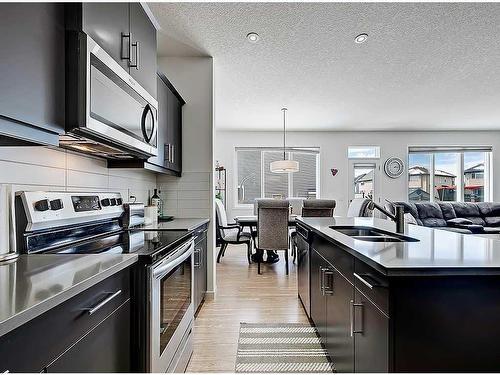 1713 Montgomery Gate Se, High River, AB - Indoor Photo Showing Kitchen With Double Sink With Upgraded Kitchen