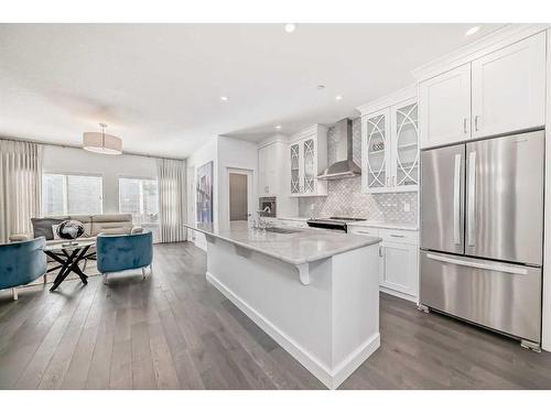 111 Livingston Avenue Ne, Calgary, AB - Indoor Photo Showing Kitchen With Stainless Steel Kitchen With Upgraded Kitchen