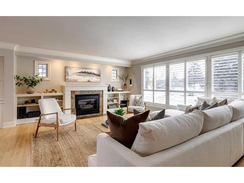 1316 34 Avenue Sw, Calgary, AB - Indoor Photo Showing Living Room With Fireplace