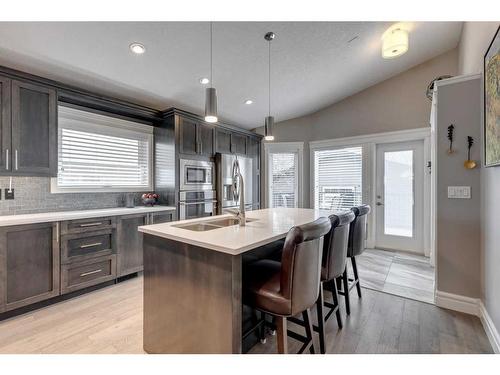 122 Sundown Close Se, Calgary, AB - Indoor Photo Showing Kitchen With Double Sink With Upgraded Kitchen