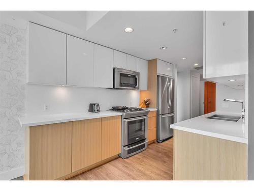 308-519 Riverfront Avenue Se, Calgary, AB - Indoor Photo Showing Kitchen With Upgraded Kitchen