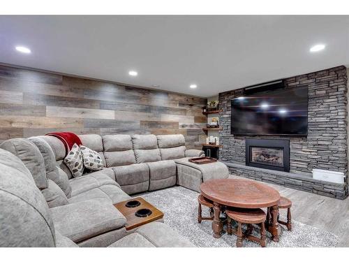 508 Willow Park Drive Se, Calgary, AB - Indoor Photo Showing Living Room With Fireplace
