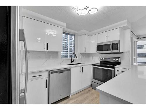 401-683 10 Street Sw, Calgary, AB - Indoor Photo Showing Kitchen With Upgraded Kitchen