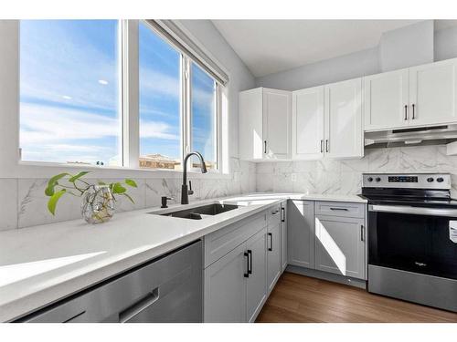 314 Chelsea Hollow, Chestermere, AB - Indoor Photo Showing Kitchen With Upgraded Kitchen