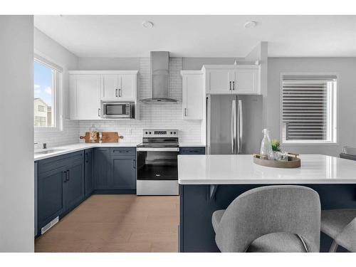 123 Aquila Way Nw, Calgary, AB - Indoor Photo Showing Kitchen With Stainless Steel Kitchen With Upgraded Kitchen