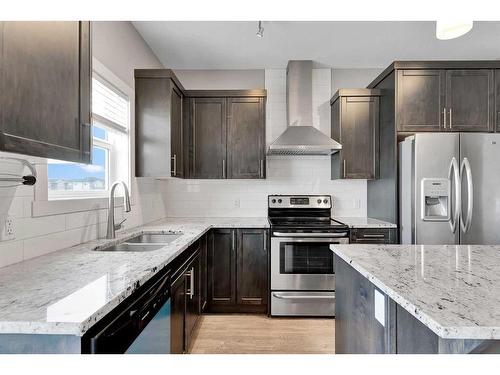 540 Redstone View Ne, Calgary, AB - Indoor Photo Showing Kitchen With Upgraded Kitchen