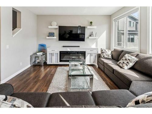 236 Red Sky Terrace Ne, Calgary, AB - Indoor Photo Showing Living Room With Fireplace