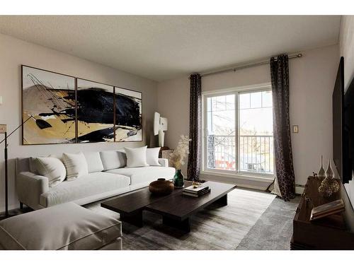 1210-115 Prestwick Villas Se, Calgary, AB - Indoor Photo Showing Living Room