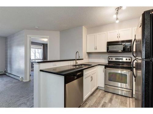 1210-115 Prestwick Villas Se, Calgary, AB - Indoor Photo Showing Kitchen With Double Sink