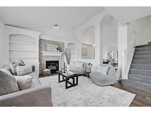 1469 Strathcona Drive Sw, Calgary, AB - Indoor Photo Showing Living Room With Fireplace