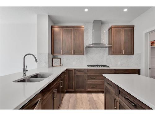 105 Creekstone Path Sw, Calgary, AB - Indoor Photo Showing Kitchen With Double Sink
