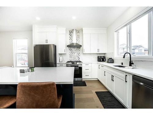 202 Dawson Harbour Rise, Chestermere, AB - Indoor Photo Showing Kitchen With Upgraded Kitchen