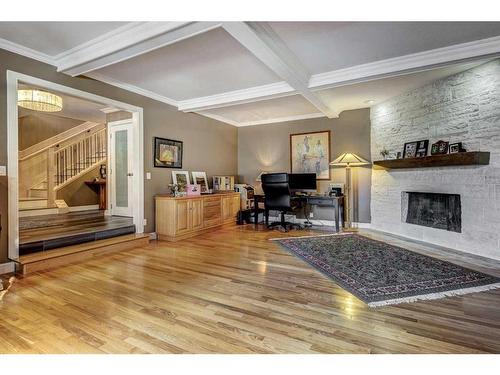 28 Canova Road Sw, Calgary, AB - Indoor With Fireplace