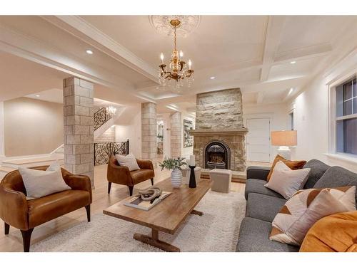 310 40 Avenue Sw, Calgary, AB - Indoor Photo Showing Living Room With Fireplace