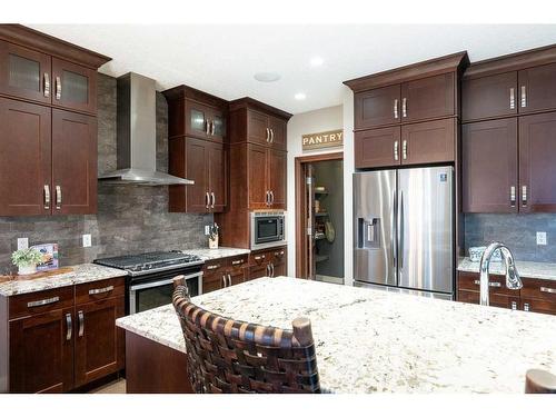 51 Tuscany Estates Close Nw, Calgary, AB - Indoor Photo Showing Kitchen With Stainless Steel Kitchen With Upgraded Kitchen