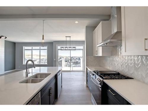 56 Precedence View, Cochrane, AB - Indoor Photo Showing Kitchen With Double Sink With Upgraded Kitchen