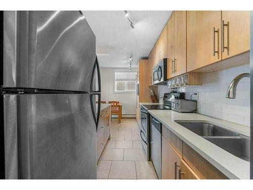303-2317 17A Street Sw, Calgary, AB - Indoor Photo Showing Kitchen With Double Sink