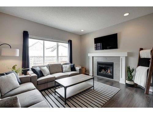 79 Copperpond Square Se, Calgary, AB - Indoor Photo Showing Living Room With Fireplace