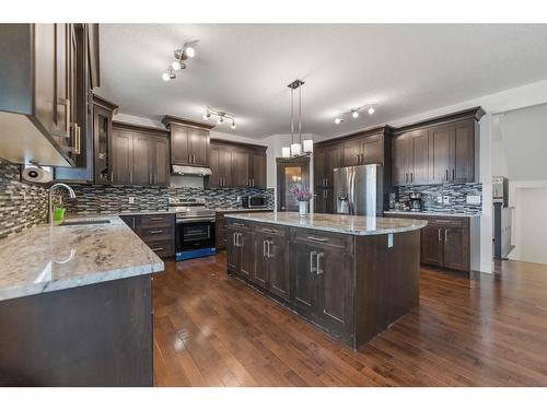 388 Kinniburgh Boulevard, Chestermere, AB - Indoor Photo Showing Kitchen With Upgraded Kitchen