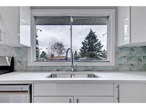 2045 Cottonwood Crescent Se, Calgary, AB - Indoor Photo Showing Kitchen With Double Sink
