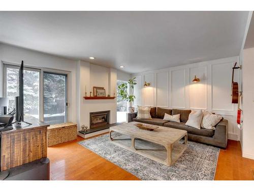 12028 Bonaventure Drive Se, Calgary, AB - Indoor Photo Showing Living Room With Fireplace