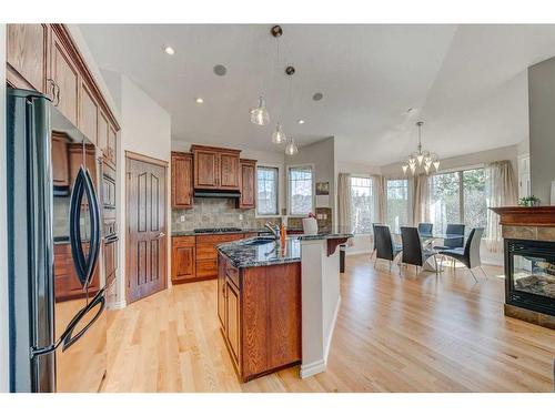 51 Cranridge Bay Se, Calgary, AB - Indoor Photo Showing Kitchen With Fireplace With Upgraded Kitchen