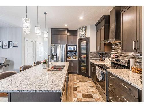 536 Redstone Drive Ne, Calgary, AB - Indoor Photo Showing Kitchen With Double Sink With Upgraded Kitchen