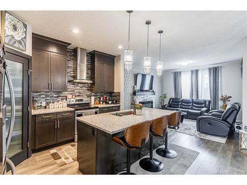 536 Redstone Drive Ne, Calgary, AB - Indoor Photo Showing Kitchen With Double Sink With Upgraded Kitchen