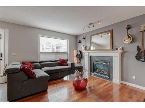 46 Royal Birch Landing Nw, Calgary, AB - Indoor Photo Showing Living Room With Fireplace