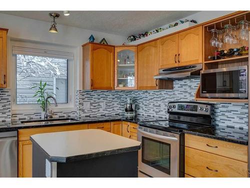 106 Arbour Ridge Heights Nw, Calgary, AB - Indoor Photo Showing Kitchen With Double Sink