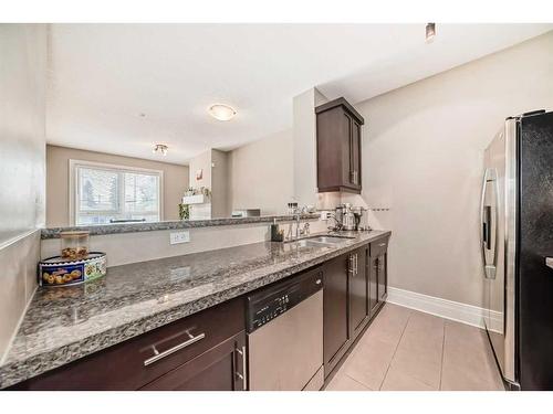 202-518 33 Street Nw, Calgary, AB - Indoor Photo Showing Kitchen With Double Sink