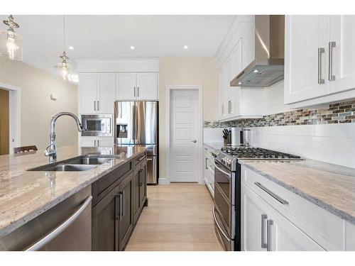 185 Carringvue Manor Nw, Calgary, AB - Indoor Photo Showing Kitchen With Double Sink With Upgraded Kitchen