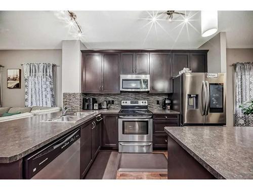 65 Skyview Springs Circle Ne, Calgary, AB - Indoor Photo Showing Kitchen With Double Sink