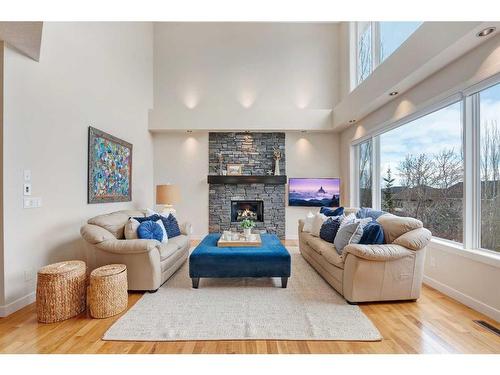 66 Cranridge Terrace Se, Calgary, AB - Indoor Photo Showing Living Room With Fireplace
