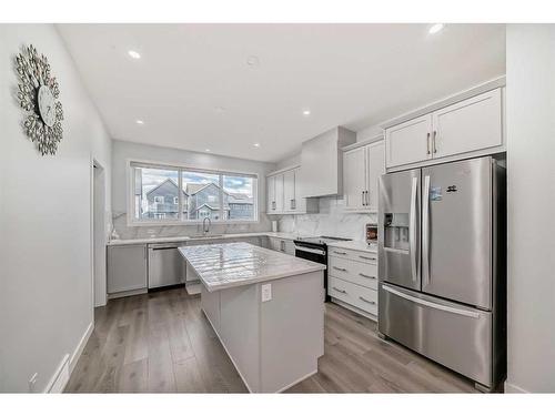 44 Heirloom Crescent Se, Calgary, AB - Indoor Photo Showing Kitchen With Stainless Steel Kitchen With Upgraded Kitchen