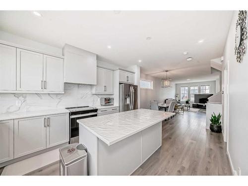 44 Heirloom Crescent Se, Calgary, AB - Indoor Photo Showing Kitchen With Stainless Steel Kitchen With Upgraded Kitchen