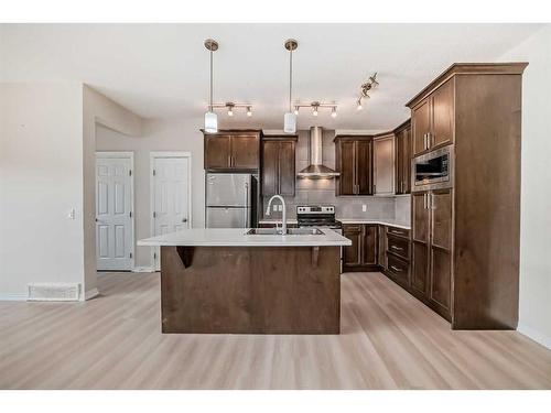 15 Savanna Parade Ne, Calgary, AB - Indoor Photo Showing Kitchen With Double Sink With Upgraded Kitchen