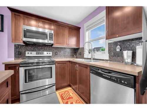 309 Skyview Ranch Drive Ne, Calgary, AB - Indoor Photo Showing Kitchen With Double Sink