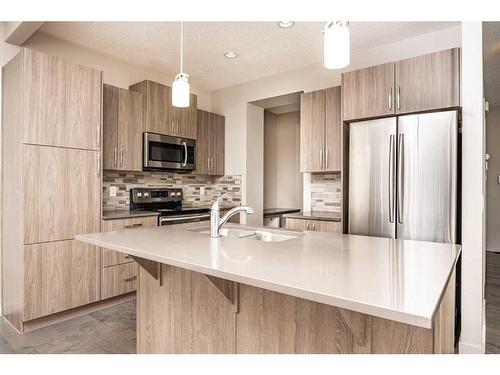 364 Redstone Drive Ne, Calgary, AB - Indoor Photo Showing Kitchen With Stainless Steel Kitchen With Double Sink With Upgraded Kitchen