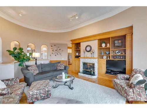 531 Hawkside Mews Nw, Calgary, AB - Indoor Photo Showing Living Room With Fireplace