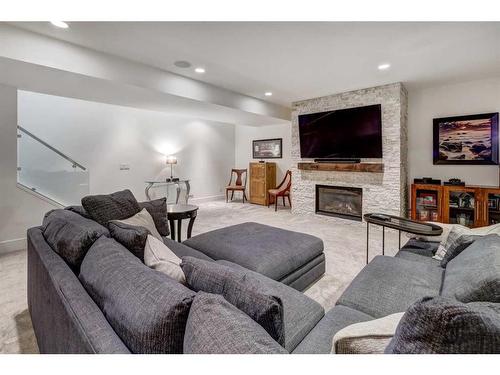 1853 39 Avenue Sw, Calgary, AB - Indoor Photo Showing Living Room With Fireplace