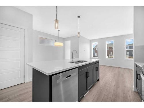 103 Amblefield Avenue Nw, Calgary, AB - Indoor Photo Showing Kitchen With Double Sink With Upgraded Kitchen