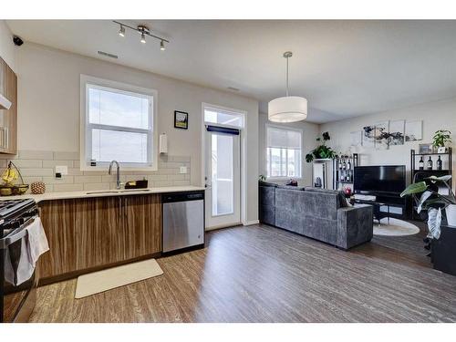 203-325 Redstone Walk Ne, Calgary, AB - Indoor Photo Showing Kitchen With Stainless Steel Kitchen With Upgraded Kitchen