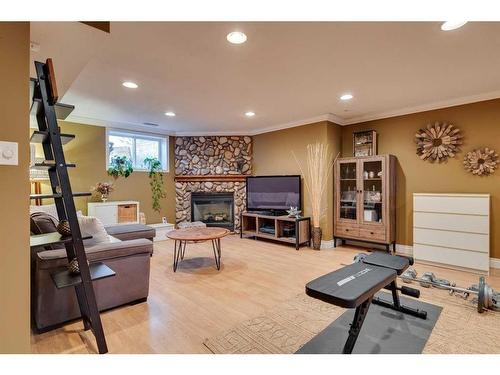 128 Lakeview Cove, Chestermere, AB - Indoor With Fireplace