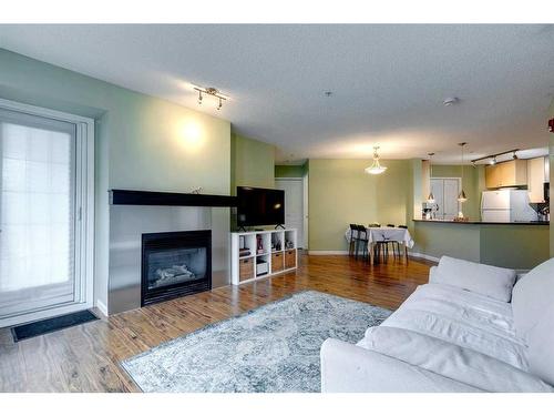 113-25 Richard Place Sw, Calgary, AB - Indoor Photo Showing Living Room With Fireplace