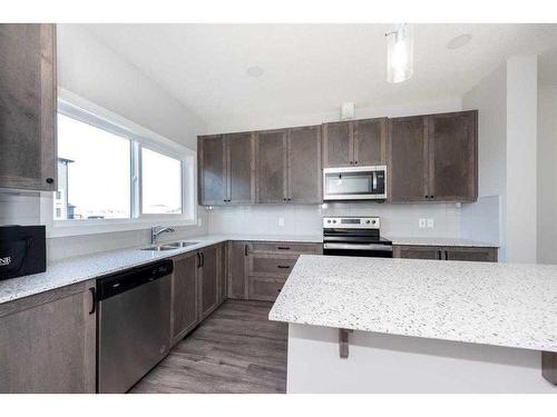 1807 Cornerstone Boulevard Ne, Calgary, AB - Indoor Photo Showing Kitchen With Stainless Steel Kitchen With Double Sink