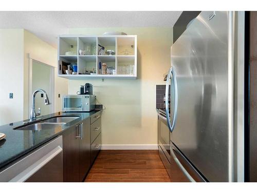 602-315 3 Street Se, Calgary, AB - Indoor Photo Showing Kitchen With Double Sink