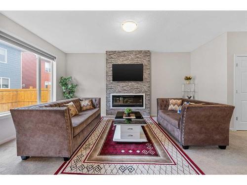 188 Cityspring Way Ne, Calgary, AB - Indoor Photo Showing Living Room With Fireplace