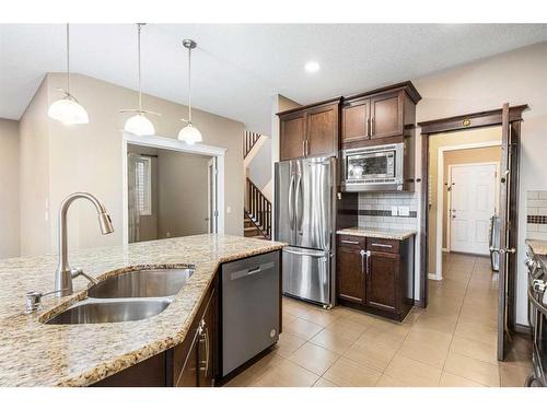 142 Silverado Bank Circle Sw, Calgary, AB - Indoor Photo Showing Kitchen With Double Sink With Upgraded Kitchen